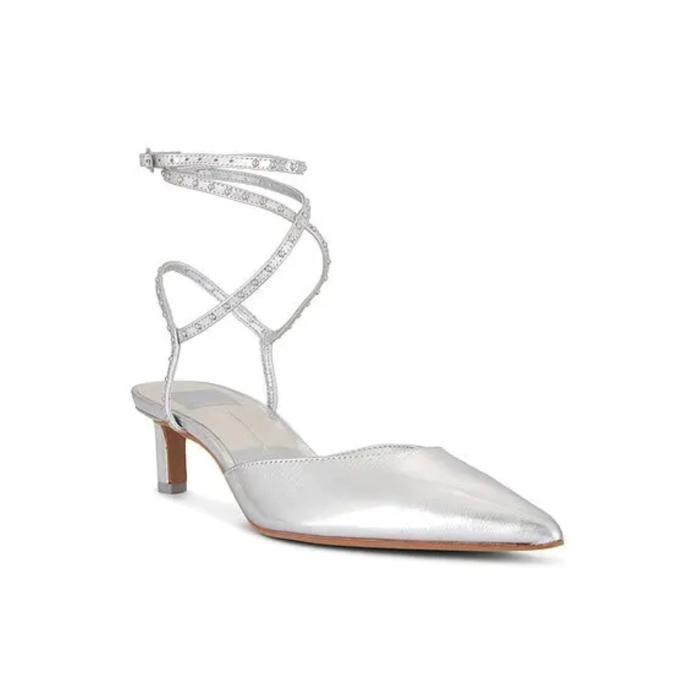Dolce Vita Loklyn Studded Heels Silver Color Women’s Size- 8.5
